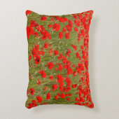 Rood klaproosveld bloemen strik accent kussen (Voorkant(Verticaal))