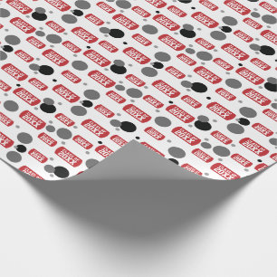 Rood "Klasse" Label en Stippen patroon Cadeaupapier