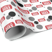 Rood "Klasse" Label en Stippen patroon Cadeaupapier (Rol Hoek)