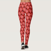Rood klassiek bloemenontwerp leggings (Achterkant)