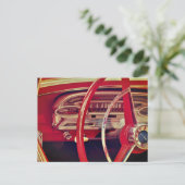 Rood Klassiek  dashboard van het voertuig Briefkaart (Staand voorkant)
