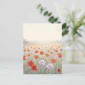 Rood Klaterveld Wilde Bloemenweide Briefkaart (Staand voorkant)
