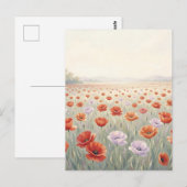 Rood Klaterveld Wilde Bloemenweide Briefkaart (Voorkant / Achterkant)