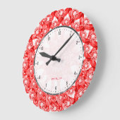 Rood kleurendiamanten afdrukken Geometrisch patroo Grote Klok (Hoek)