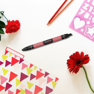 Rood kleurenrestantmonogram zwarte inkt pen