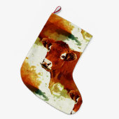 Rood koeienschilderen grote kerstsok (Voorkant (Hangend))