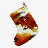 Rood koeienschilderen grote kerstsok (Achterkant (Hangend))