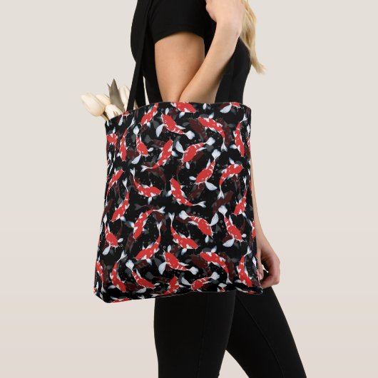 Rood Koi Vis Patroon Tote Bag (Dichtbij)