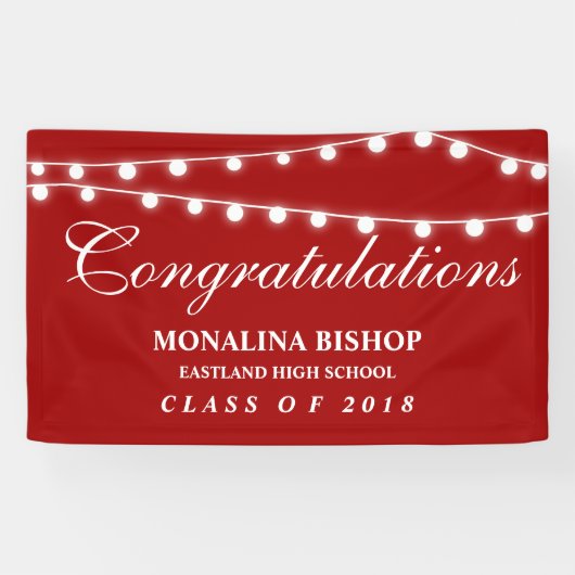 Rood | Koord van hooglichten Afstuderen Spandoek (Horizontaal)