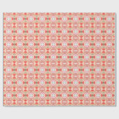 Rood koraal patroon cadeaupapier (Vlak)