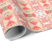 Rood koraal patroon cadeaupapier (Rol Hoek)