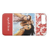 Rood Koraal Patroon | Uw Foto & Naam Case-Mate iPhone Case (Achterkant (Horizontaal))