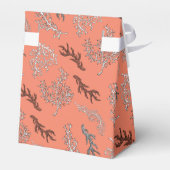 Rood koraalpatroon Nautical Weddenbox Bedankdoosjes (Achterkant)