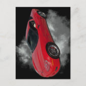 Rood korvet met grijze, verwijderbare achtergrond  briefkaart (Voorkant)