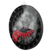 Rood korvet met grijze, verwijderbare achtergrond dartbord (Voorkant Rechts)