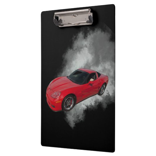 Rood korvet met grijze, verwijderbare achtergrond  klembord (Links)