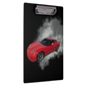 Rood korvet met grijze, verwijderbare achtergrond  klembord (Rechts)