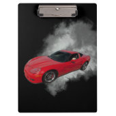 Rood korvet met grijze, verwijderbare achtergrond  klembord (Voorkant)