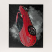 Rood korvet met grijze, verwijderbare achtergrond  legpuzzel (Verticaal)