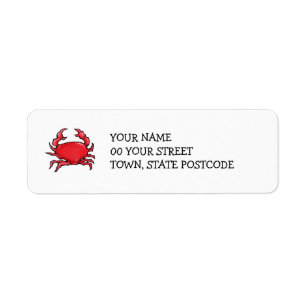 Rood krab retouradres label