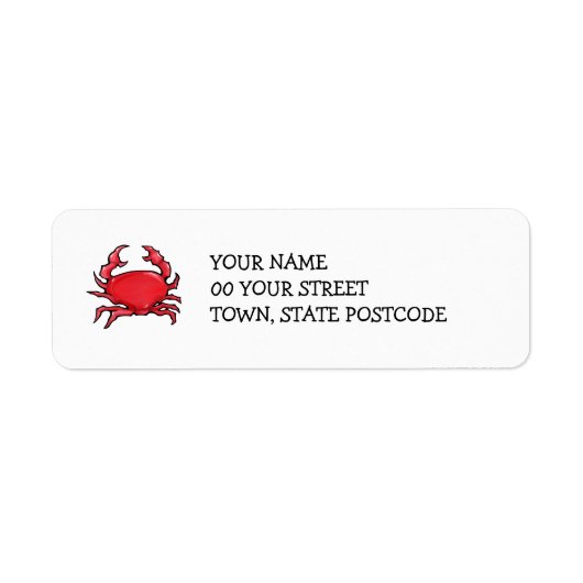 Rood krab retouradres label (Voorkant)