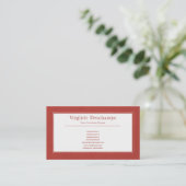 Rood Kraft en roest minimalistisch Visitekaartje (Staand voorkant)