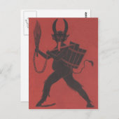 Rood Krampus mandje keten Tongue Briefkaart (Voorkant / Achterkant)