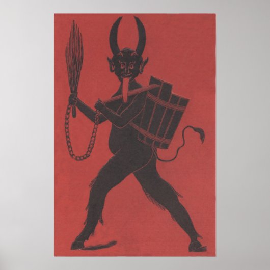 Rood Krampus mandje keten Tongue Poster (Voorkant)