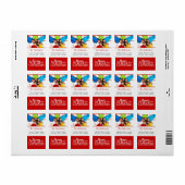 Rood Krijg een vrolijk klein Kerstfeest Etiket (Full Sheet)