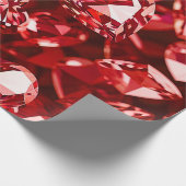 Rood kristal diamanten harten cadeaupapier (Hoek)