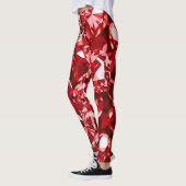 Rood kristal diamanten harten leggings (Links)