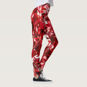 Rood kristal diamanten harten leggings (Rechts)