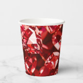 Rood kristal diamanten harten papieren bekers (Achterkant)