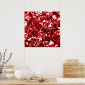 Rood kristal diamanten harten poster (Keuken)