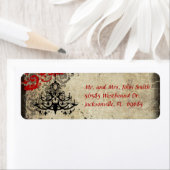 Rood  Kroonluchter retour adreslabel Etiket (Insitu)