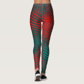 Rood kruis over de chartale hemel of cyaans leggings (Achterkant)