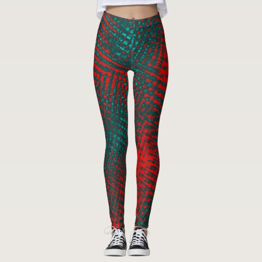 Rood kruis over de chartale hemel of cyaans leggings (Voorkant)