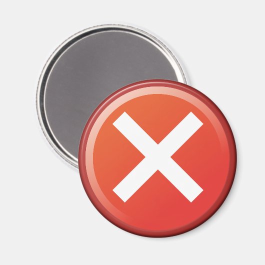 Rood kruisje: X verkeerd symbool Magneet (Voorkant / Achterkant)