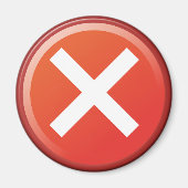 Rood kruisje: X verkeerd symbool Magneet (Voorkant)