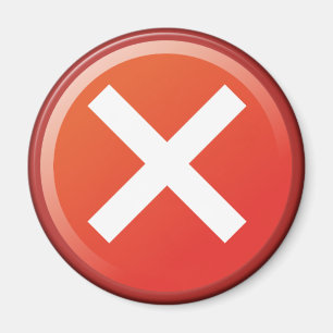 Rood kruisje: X verkeerd symbool Magneet