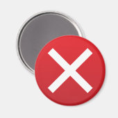 Rood kruisje: X verkeerd symbool Magneet (Voorkant / Achterkant)