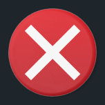 Rood kruisje: X verkeerd symbool Magneet<br><div class="desc">Het is een groot Rode Kruis nr. X Onjuiste symbolische magneet. Gebruik deze magneet als waarschuwing of waarschuwing. U kunt uw eigen tekst toevoegen om het te personaliseren.</div>