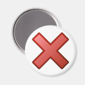 Rood kruisje: X verkeerd symbool Magneet (Voorkant / Achterkant)