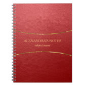 Rood kunstleder, gouden accent notitieboek (Voorkant)