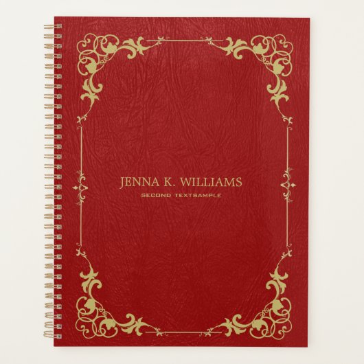 Rood kunstleder planner (Voorkant)