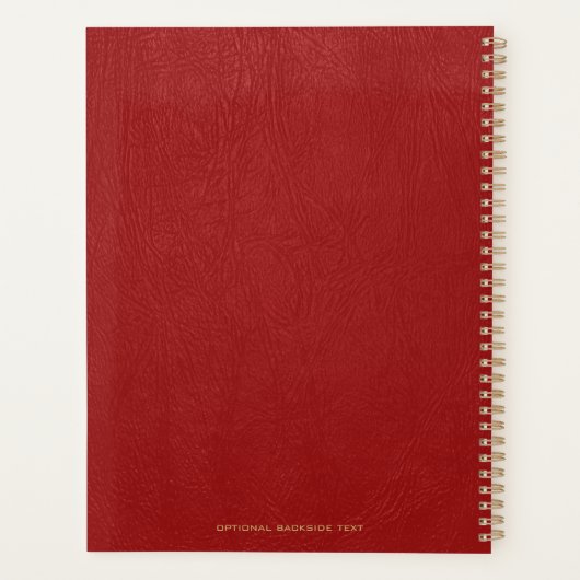 Rood kunstleder planner (Achterkant)