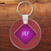 Rood kunstleder sleutelhanger (Voorkant)