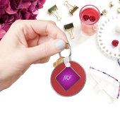 Rood kunstleder sleutelhanger