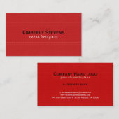 Rood kunstleder  uiterlijk visitekaartje (Voorkant / Achterkant)