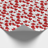 Rood kunstpatroon Valentijnsdag omslagpapier Cadeaupapier (Hoek)